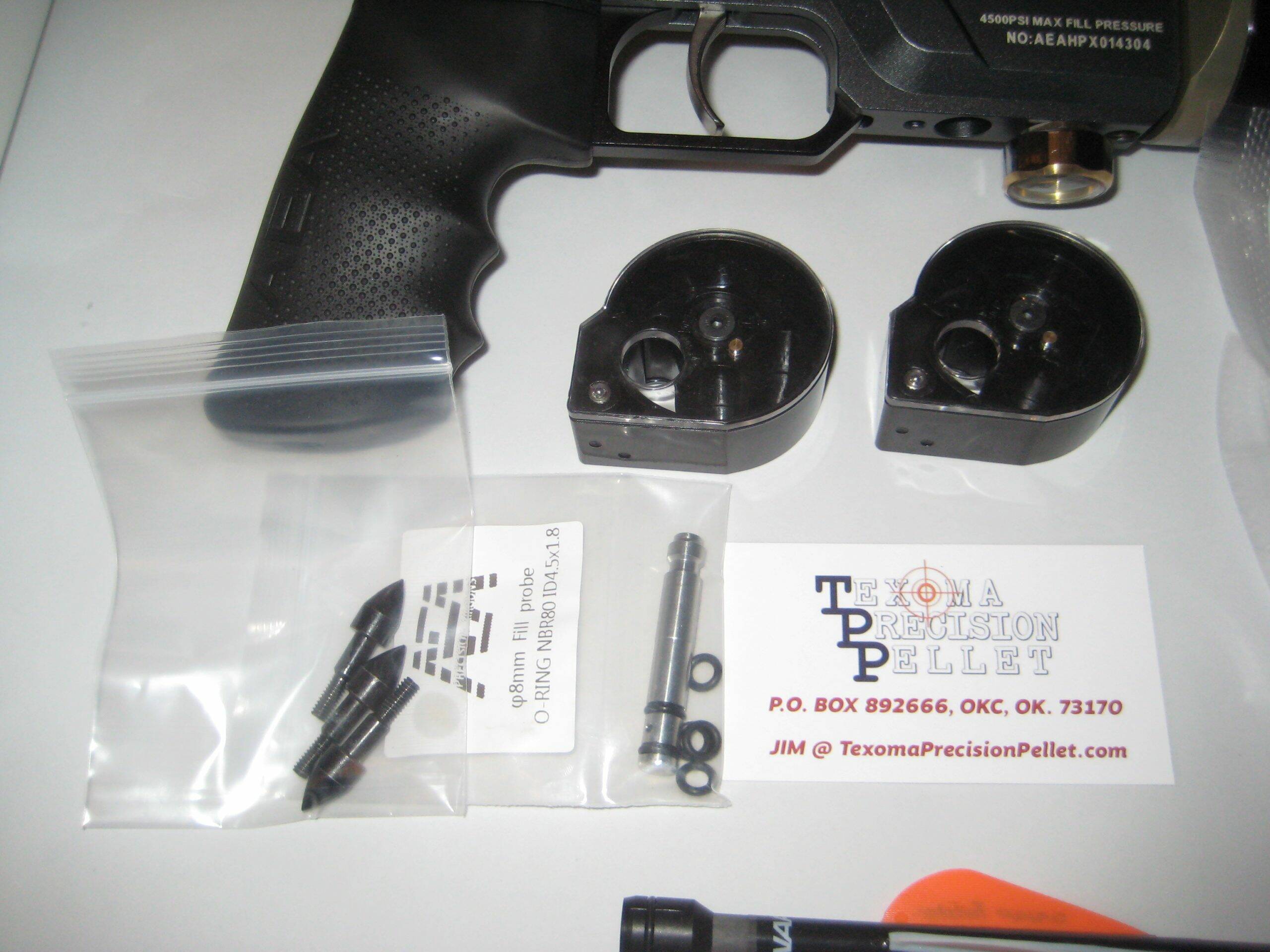 Custom AEA M50 / HP Max 50cal .495″ Pistol w/ arrows - Texoma Precision  Pellet