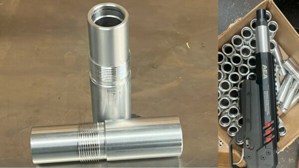 Set of retrofit AEA Harpoon Magnum adapters for 45, 50, 51, and 58cal barrels from original Harpoon