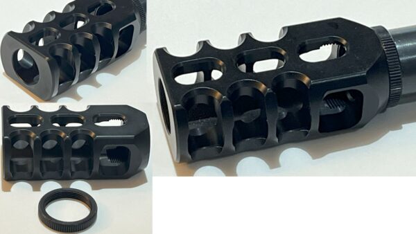 new style AEA Zeus 72cal CNC aluminum muzzle brake & jamb nut - Image 3