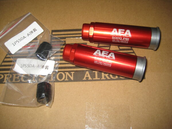 (2) New AEA Harpoon 11cc air cartridges w/ 45cal inserts