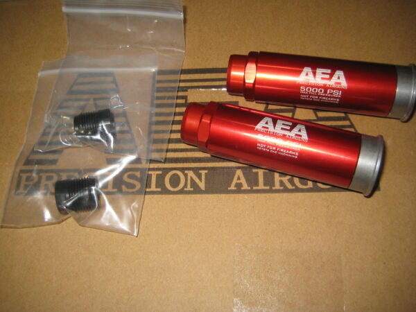 (2) New AEA Harpoon 11cc air cartridges w/ 50cal inserts