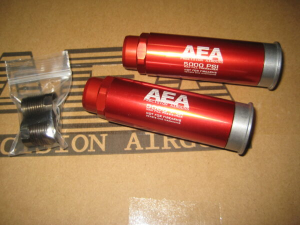 (2) New AEA Harpoon 11cc air cartridges w/ custom CNC steel 50cal inserts
